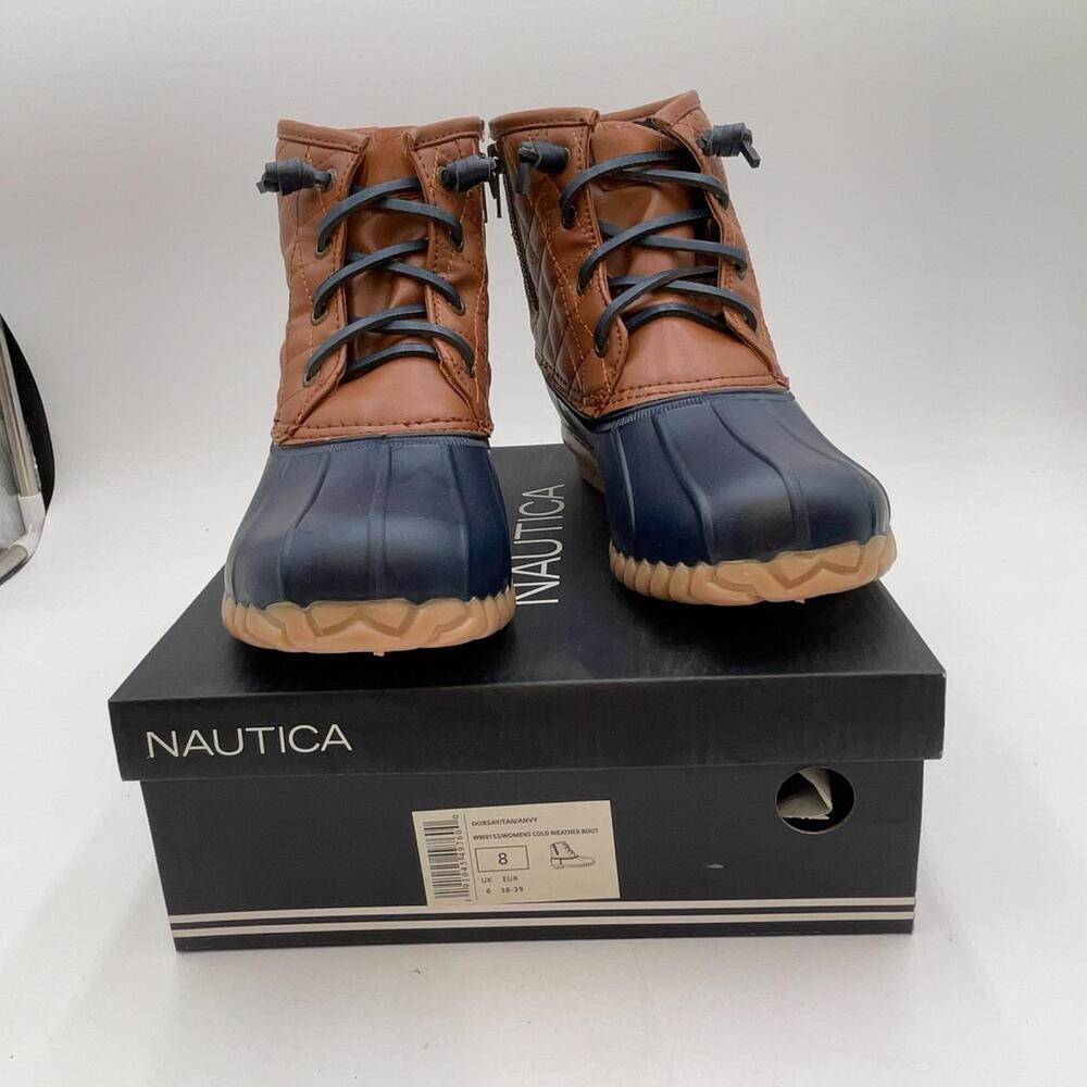 Nautica Dorsay Boots Womens Brown Snow Duck Ankle Water Resistant New Size 8